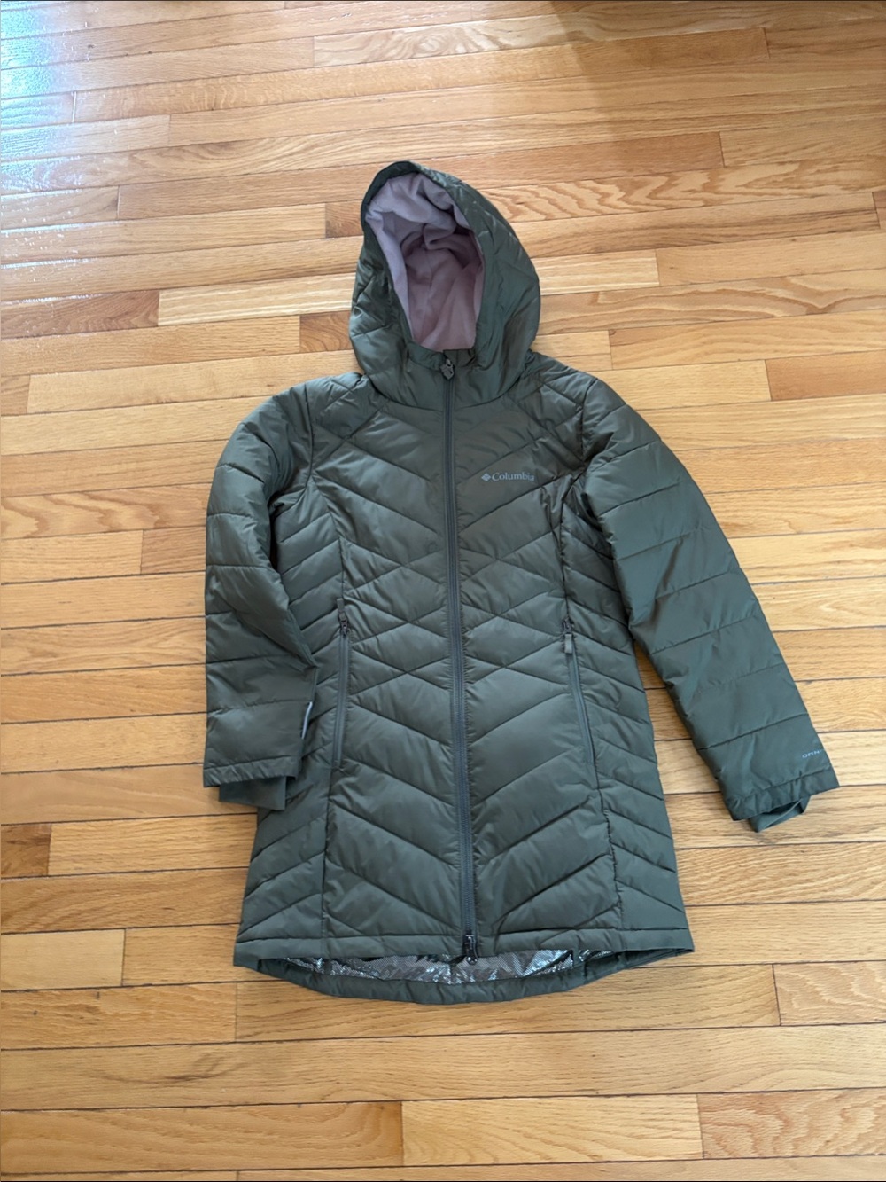 Columbia kids Olive Green Hooded Puffer Coat